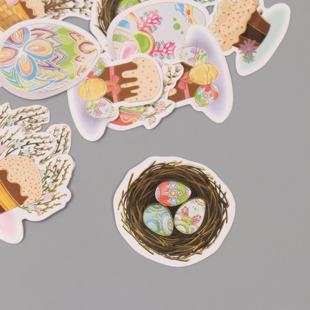 Stickers for creativity "Feast of Light Easter" embossing gold set 48 pcs 9x7x0.8 cm-3