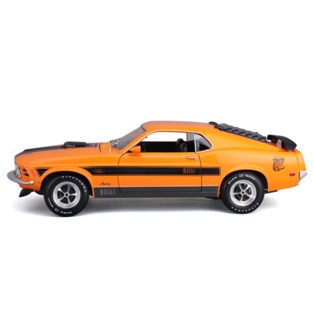 MASTO DIE-CAST 1970 FORD MUSTANG MACH 1, 1:18, Orange color with print-7