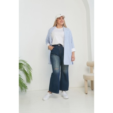 Female jeans, size 66, dark blue color-1