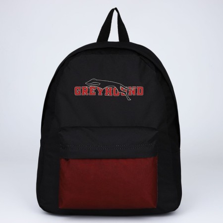 Backpack Bookhound School Textile, with pocket, black/burgundy color-1