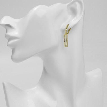 Earrings with rhinestones Xuping serenity, white color in gold-2