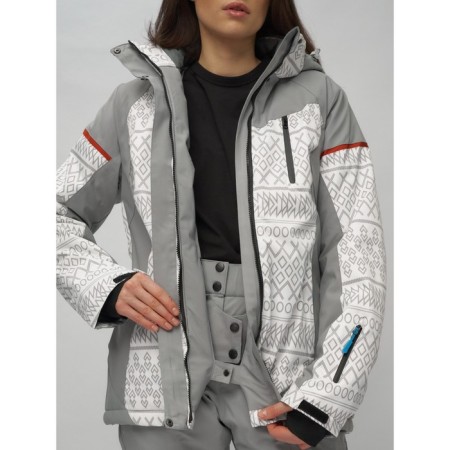 Ski jacket female winter, size 60, white color-7