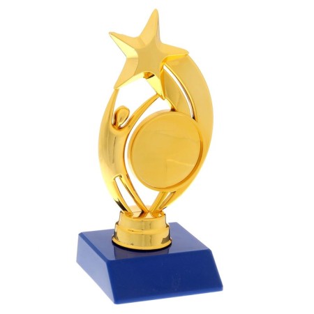 The award figure "Star with a man", the plastic stand is blue, 15 x 6.3 x 6.3 cm.-1