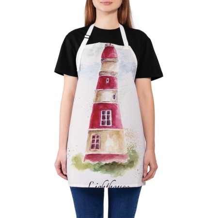 Apron kitchen with a photo print "Color Lighthouse", adjustable, size OS