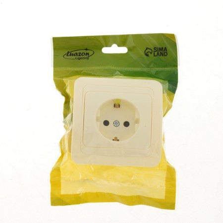 A single socket with a Luazon Lighting "Orion" curtain, 16 A, hidden, with salary, beige-3