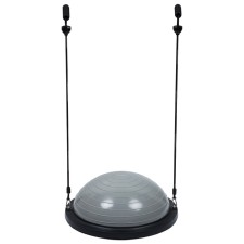 Half -sphere Bosu is gymnastic, with a pump, 46x20 cm, gray color