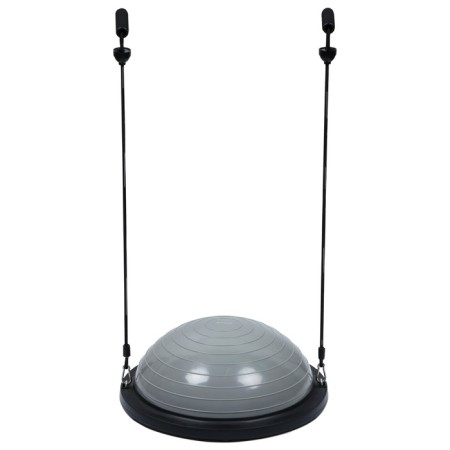 Half -sphere Bosu is gymnastic, with a pump, 46x20 cm, gray color