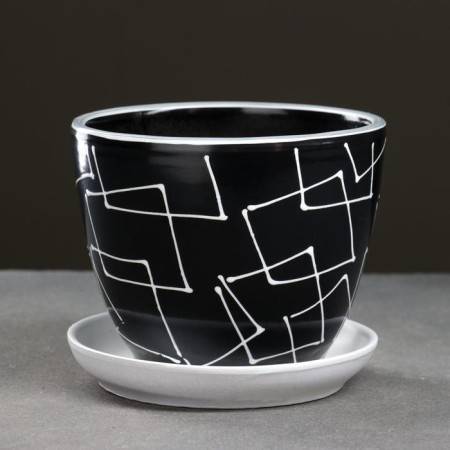 Pot Flower Illusion Black 1 L-1