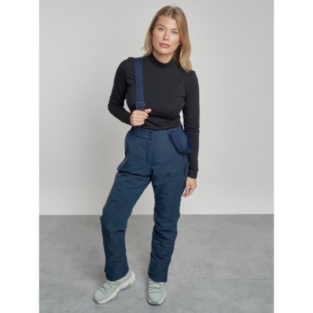 Ski costume female winter, size 46, dark blue color-12