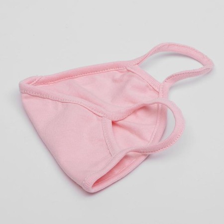Mask for the face is reusable of 100 % cotton, 2-layer, pink, 19 x 13 cm-1