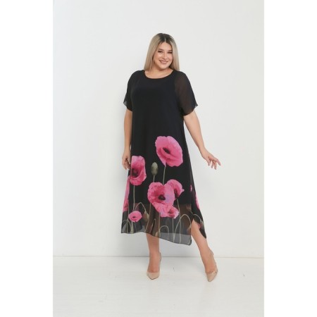 Female dress, size 54, black color-1