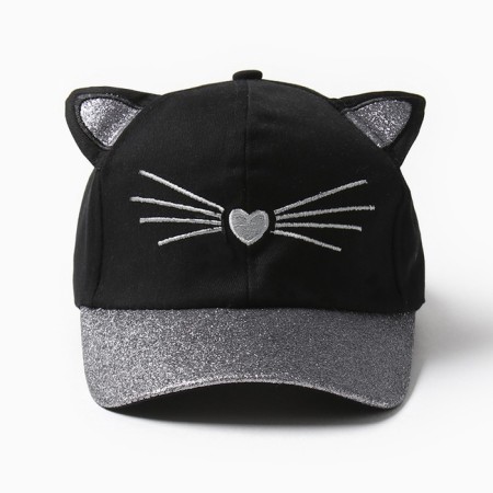 Cap for girls minku "cat" color Black, river 52-1