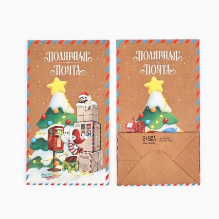 Package without pens "Polar Mail", 10 x 19.5 x 7 cm, New Year-4