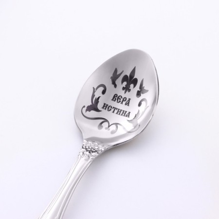 Spoon is registered, tea, with an engraving "Vera", h = 14-2