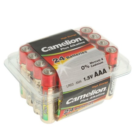 Battery Alkalin Camelion Plus Alkaline, AAA, LR03-24BOX (LR03-PB24), 1.5V, set 24 pcs.