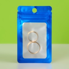 SIP-LOK package with a window, with Euroslot, blue, 9.5 x 5.5 cm