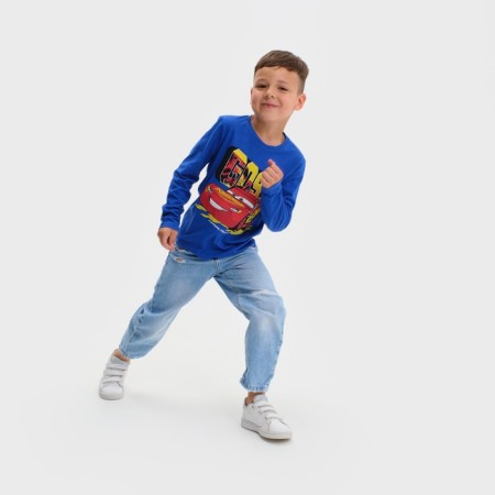 T-shirt with long sleeve "Cars", Disney, height 98-104, blue-2