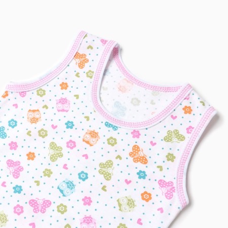 Kit (T -shirt, panties on the diaper) children, white/owls, height 74 cm-1