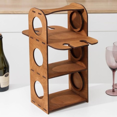 A minibar stand for 3 bottles and 4 glasses, 35 × 23 × 48 cm-2