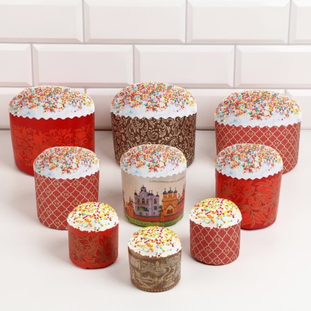 A set of paper forms for the cake "Red Easter" 9 types of 1 piece