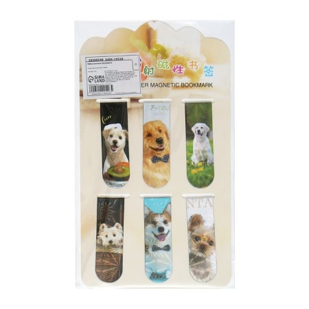 A set of magnetic bookmark for books Calligrata 6 pieces, "dogs", mix-12