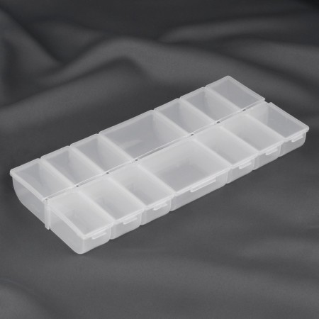 Organizer for beads, 14 departments, 25 × 10.5 × 2.75 cm, the color is transparent-2