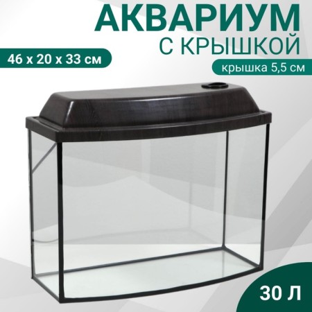 Aquarium "TV" with a lid, 30 liters, 46 x 20 x 33/38 cm, wenge