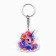 Key keychain holographic "unicorn", 5 x 4.5 cm