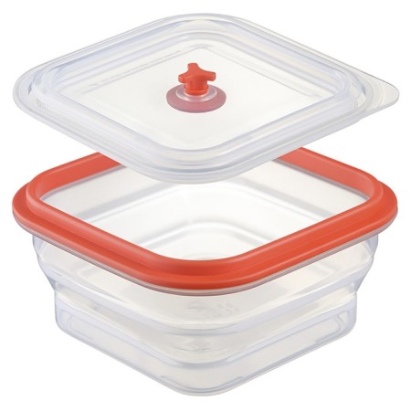 Silikobox transportation and storage container, silicone, folding, 600 ml, red color-6