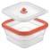 Silikobox transportation and storage container, silicone, folding, 600 ml, red color