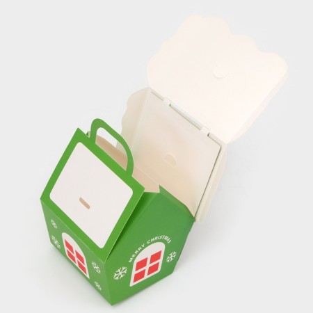 Folding New Year's box "Green" Green 8.5 x 8.5 x 10 cm-3