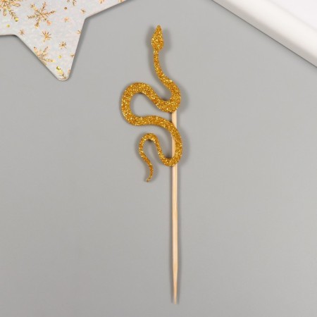 Decor for creativity "Golden-Brilliant Snake" 12.5 cm (set 6 pcs)-2