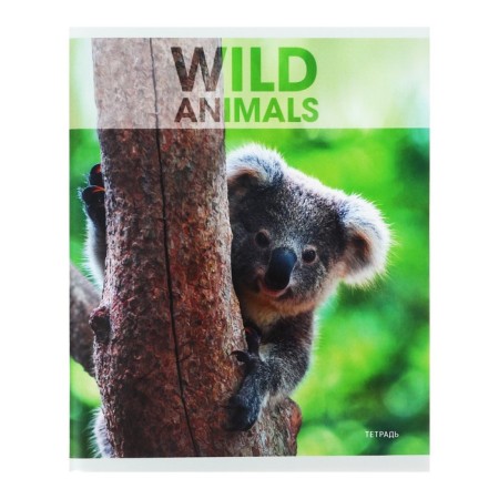 A notebook of 96 sheets in the "Wild Animals" cage, covered cardboard, selective varnish, block 60g/m2, 5v mix-6