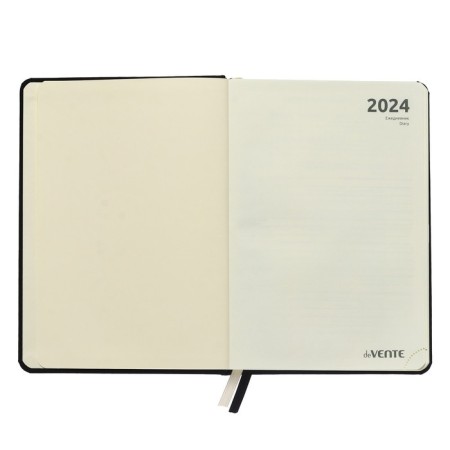 Dated diary 2024 A5 176 sheets, Devente.emblem, solid cover of artificial leather, lies, cream block 70 g/m2, black-2