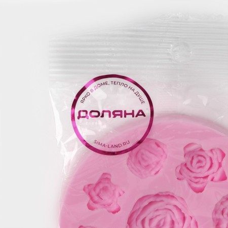 Mold Dolyana "Rose Cycle", silicone, d = 8 cm, pink color-5