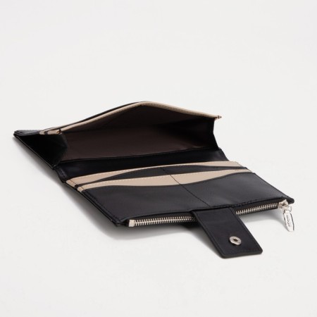Women's wallet on the button, black color-2