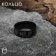 Ring "Valhalla" with runes, black and white color, 16 size
