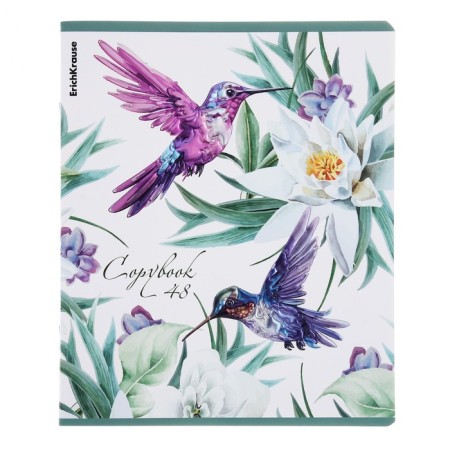 Notebook of 48 sheets in the Erichkrause “Tropical Birds”, matte lamination, an offset block 100%, mix-4