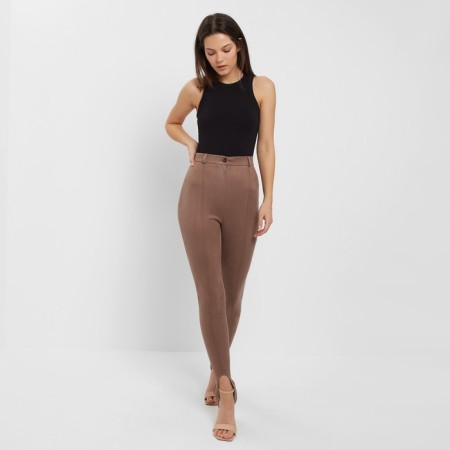 Women's pants Minaku: Casual Collection Coffee color, size 40