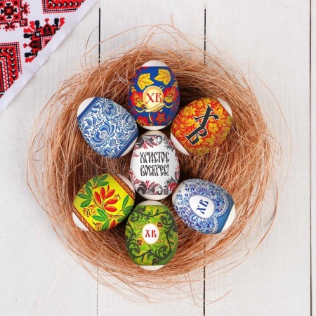 Easter heat -shaped film "Russian Motives" for 7 eggs