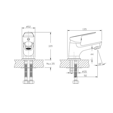 Mixer for the Rush Edge ED7735-11 sink, single-leaf, chrome-1