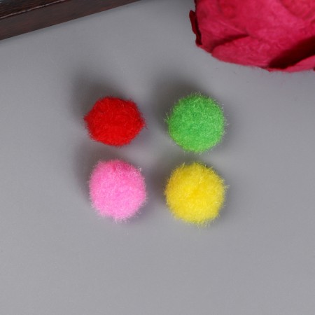 Pompons for creativity, 5 colors, 15 mm, (set of 50 pcs) mix-2