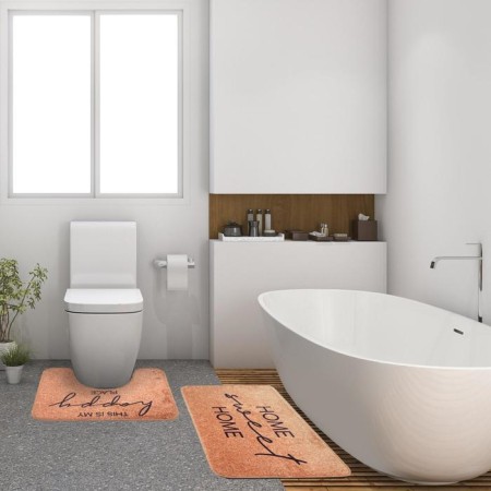 A set of bathroom rugs Ethel "Home" 2 pcs, 80x50 cm, 50x40 cm, velor