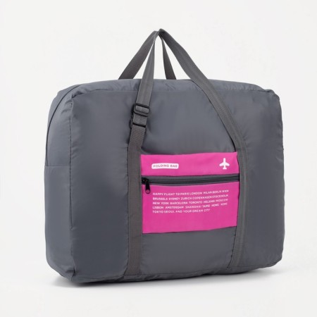 Board Road on a zipper, folding in a cosmetic bag, outer pocket, gray/pink color-1