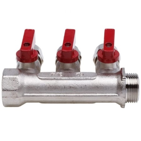 Universal collector Aqualink, 3/4 "X3/4" x16 mm, internal/outer, 4 outputs, Euroconus-3