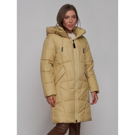 Coat insulated winter female, size 52, mustard color-2
