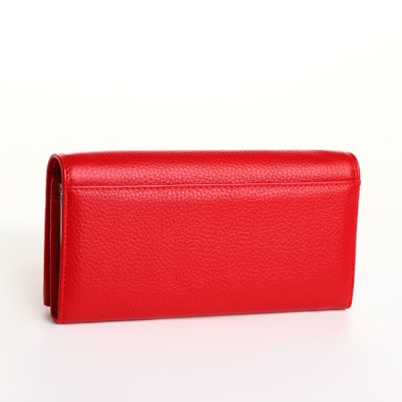 Women's wallet on magnet, red color-1