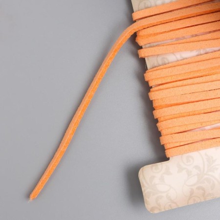 Braid decorative cord "suede light orange" winding 3 m width 0.2 cm-2