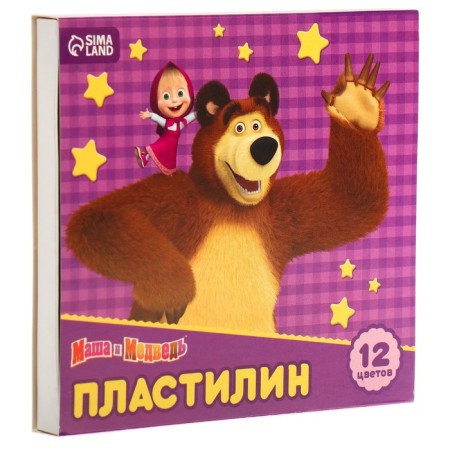 Plasticine Masha and the bear, 12 colors, 180 g-4