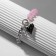 Bracelet "Heart" chain, black-pink color in silver, l = 16 cm
